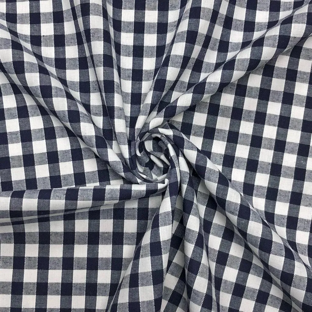 1/4 inch Gingham Polycotton Fabric - Full 30m Roll