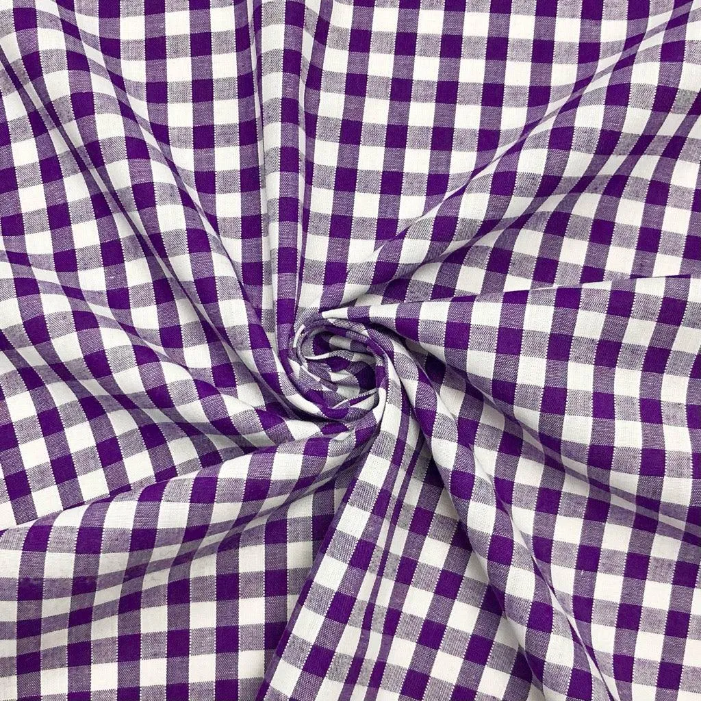 1/4 inch Gingham Polycotton Fabric - Full 30m Roll