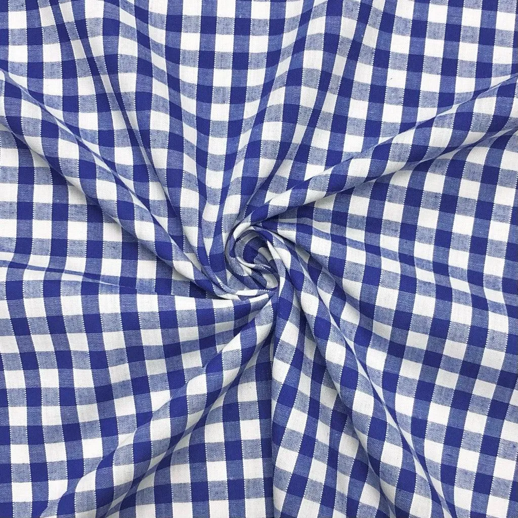 1/4 inch Gingham Polycotton Fabric - Full 30m Roll