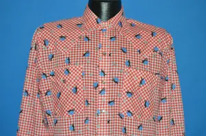 80s DC Brand Gingham Square Dancing Pearl Snap Shirt Large