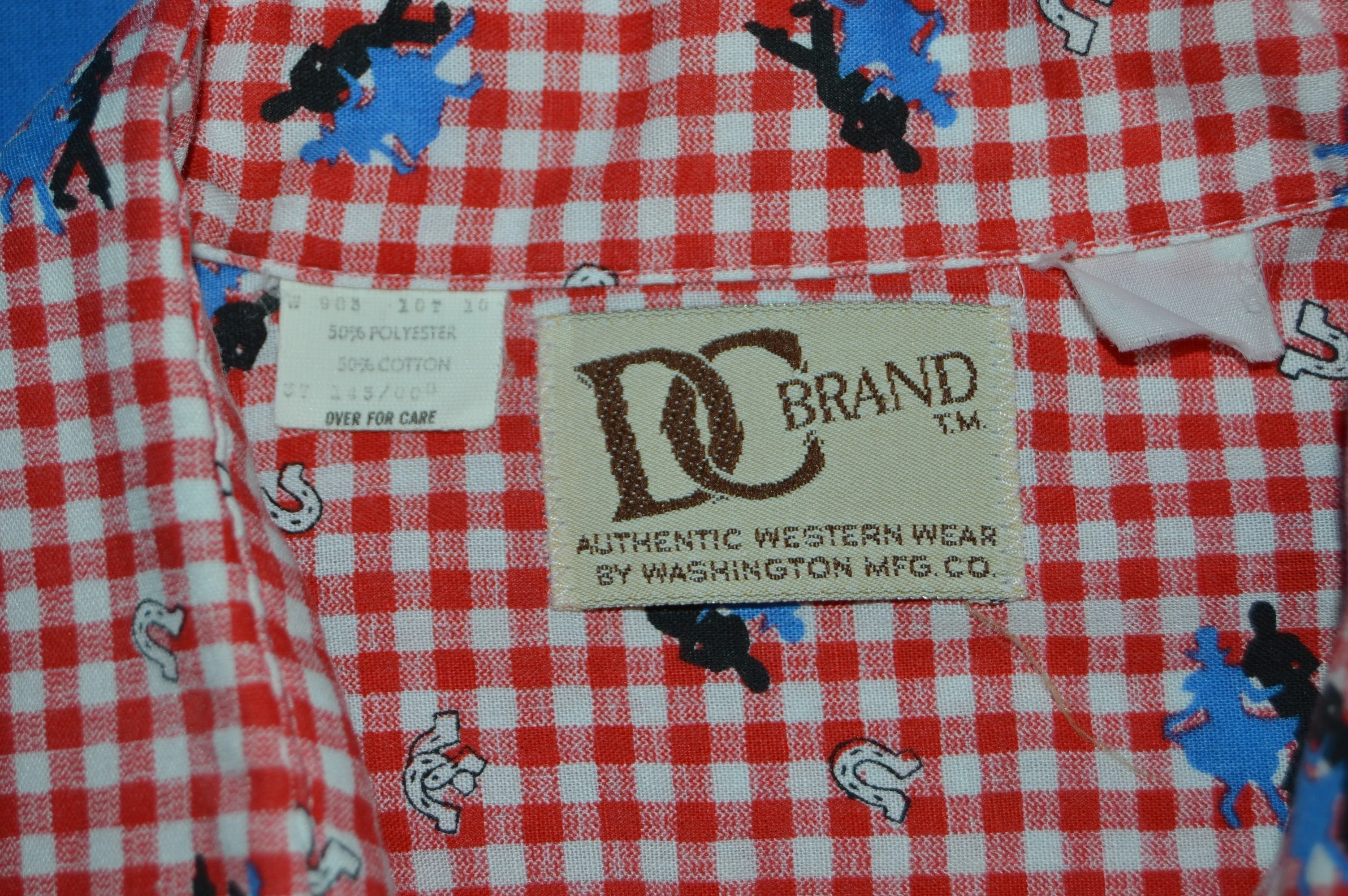 80s DC Brand Gingham Square Dancing Pearl Snap Shirt Large