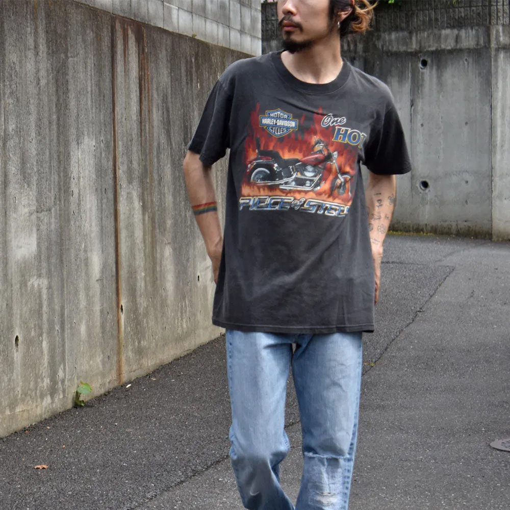 90's　Harley-Davidson/ハーレー・ダビッドソン "PIECE＆STEEL" Tシャツ　USA製　230701