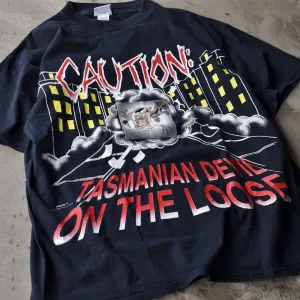 90's　Looney Tunes/ルーニー・テューンズ "CAUTION" Tシャツ　USA製　230530
