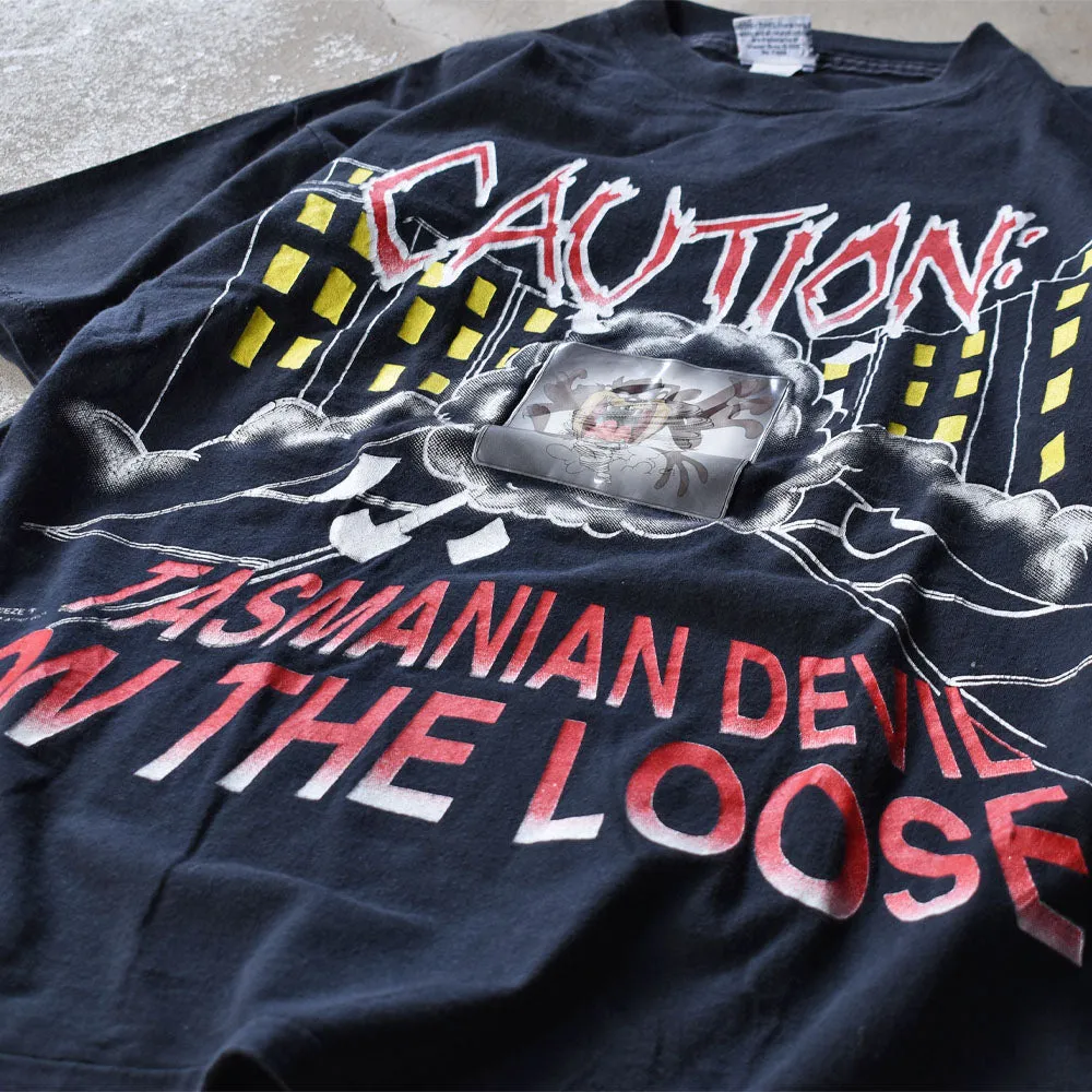 90's　Looney Tunes/ルーニー・テューンズ "CAUTION" Tシャツ　USA製　230530