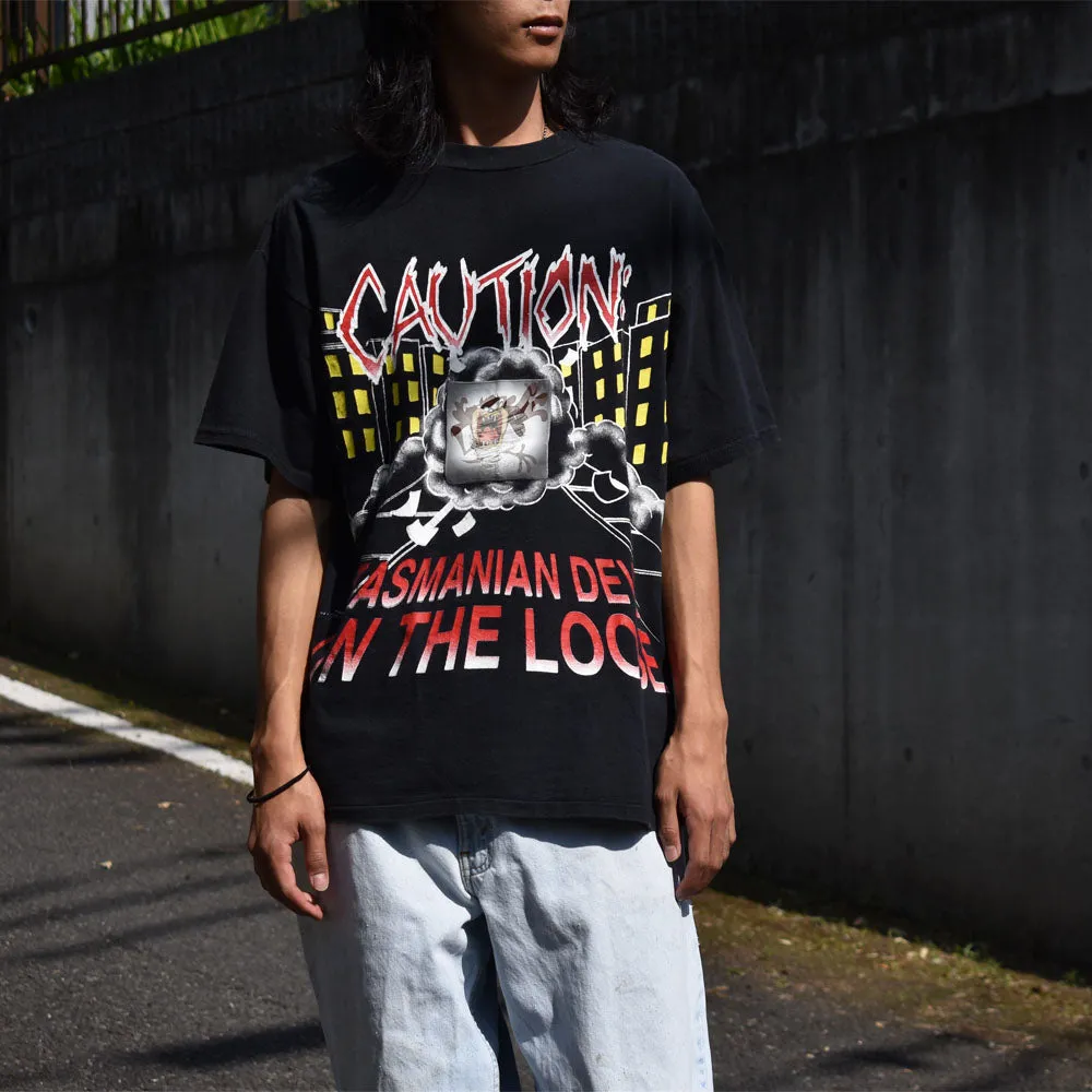 90's　Looney Tunes/ルーニー・テューンズ "CAUTION" Tシャツ　USA製　230530