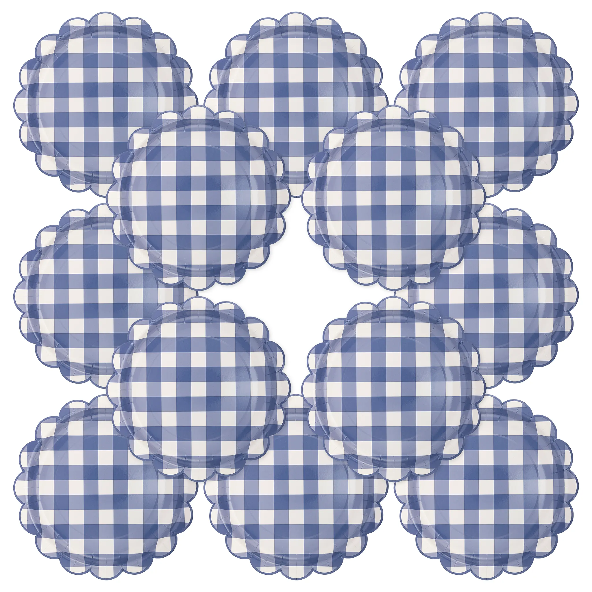 Blue Gingham Paper Plate