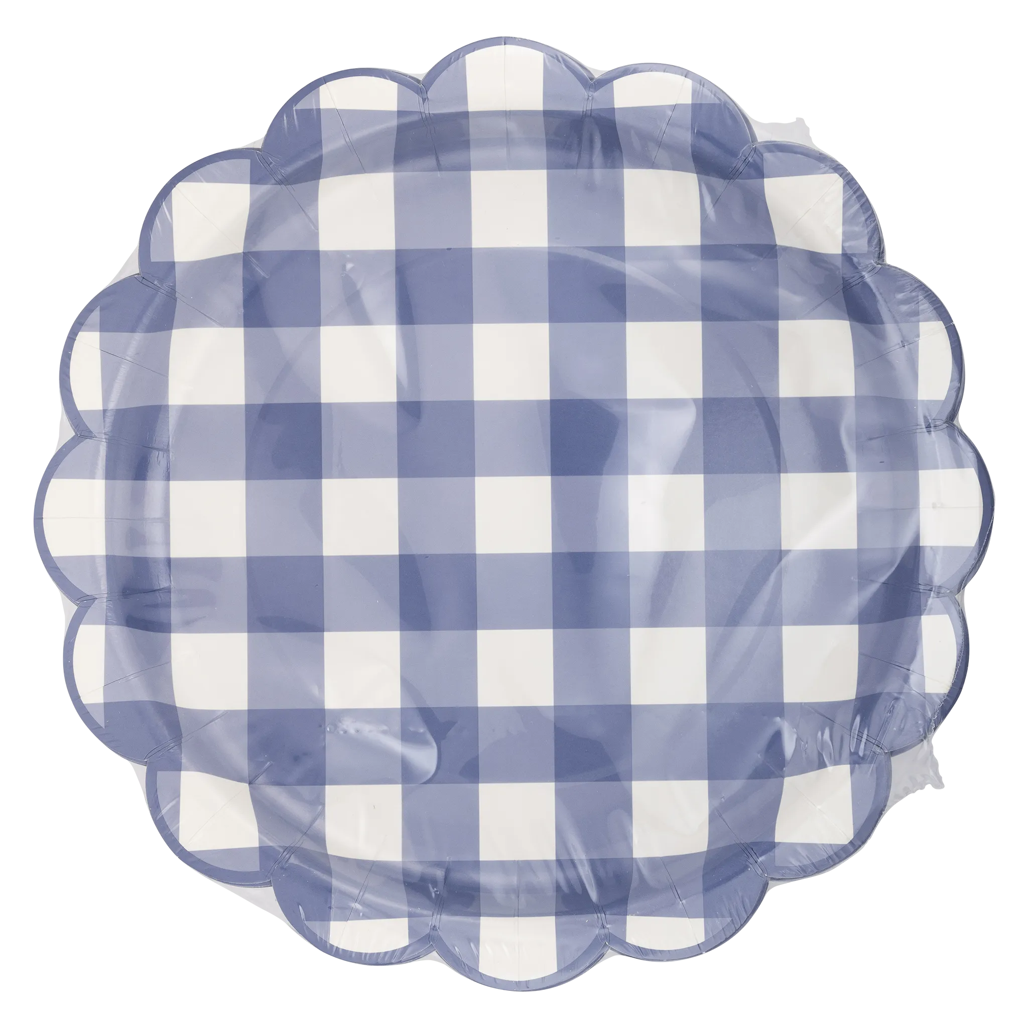Blue Gingham Paper Plate