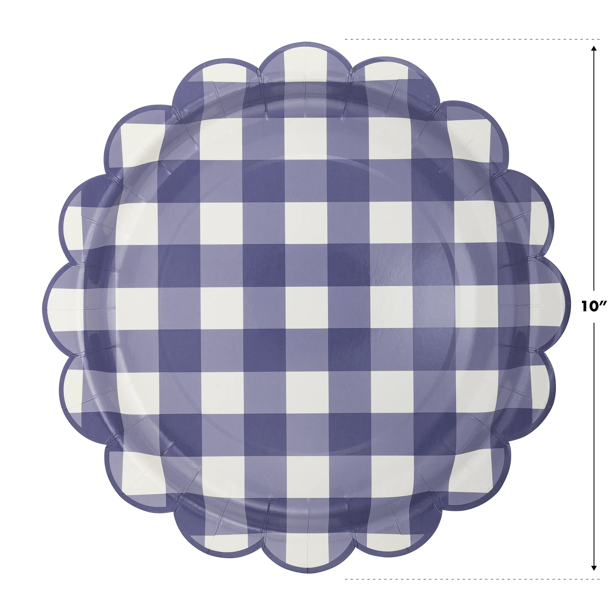 Blue Gingham Paper Plate