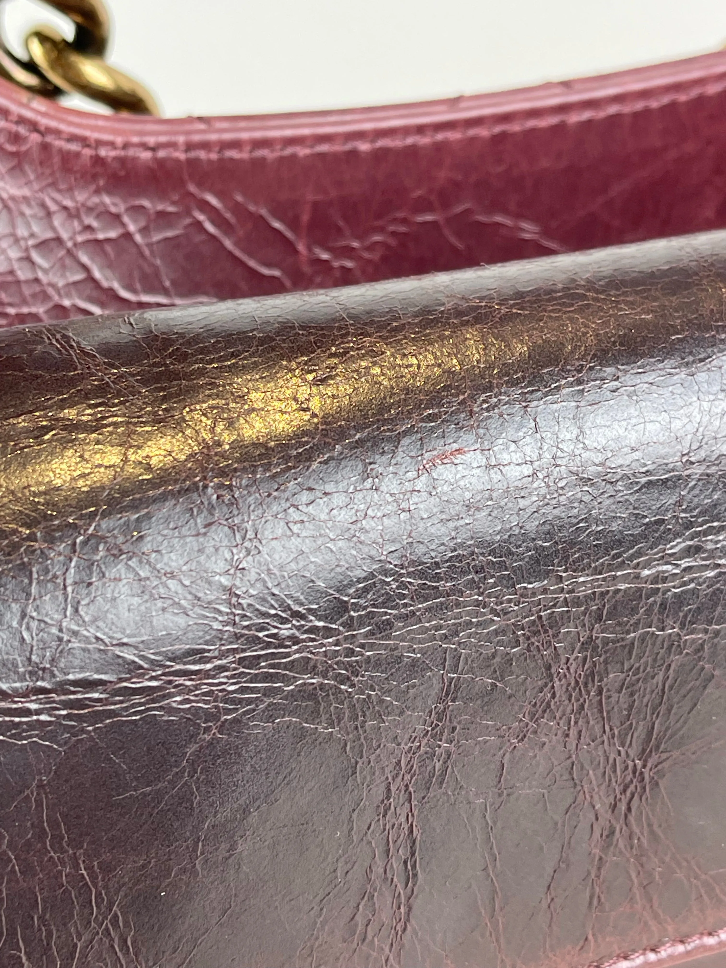 Chanel Burgundy Glazed Calfskin ’Perfect Edge’ Flap