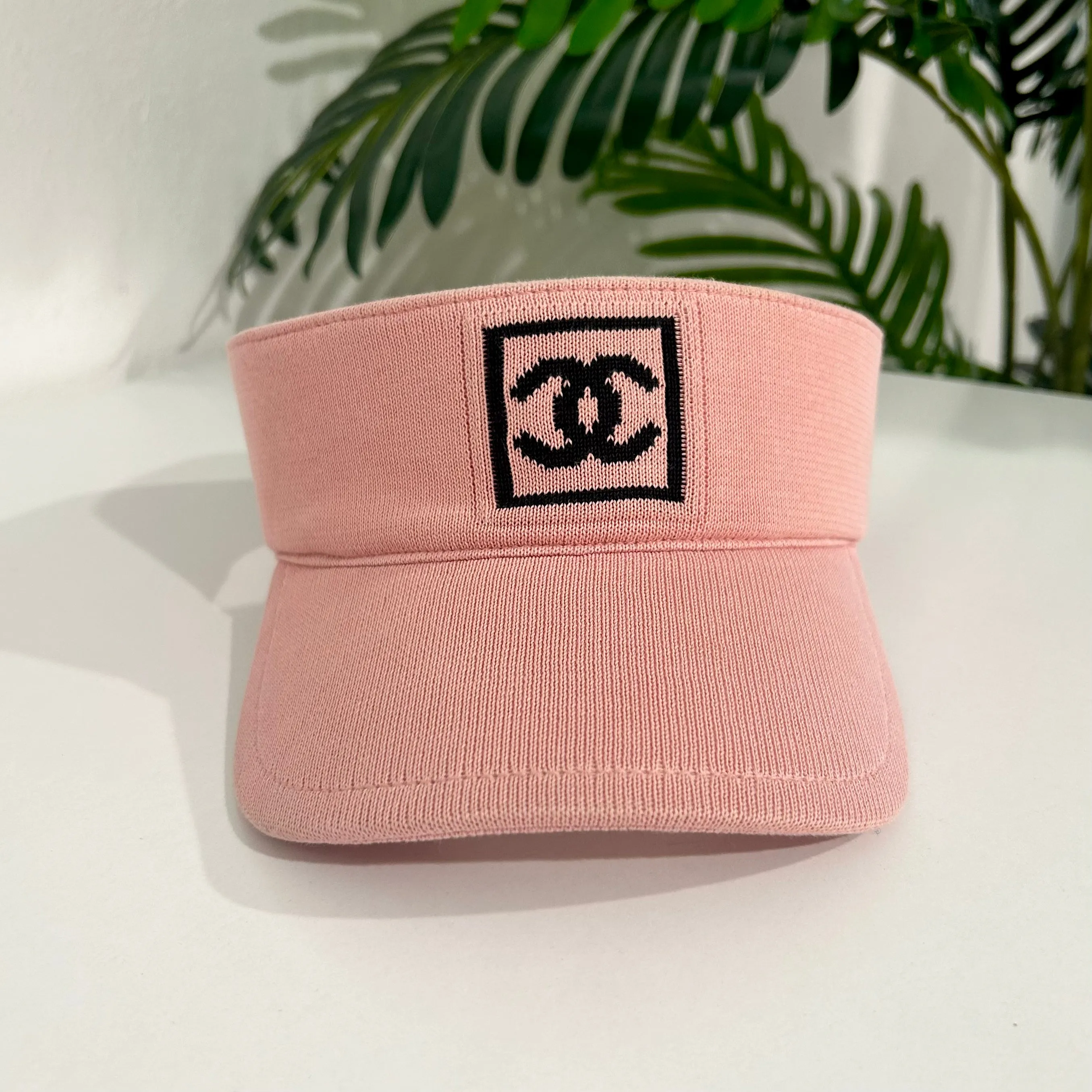 Vintage Pink Chanel Visor - Elegant Retro Style Sun Visor