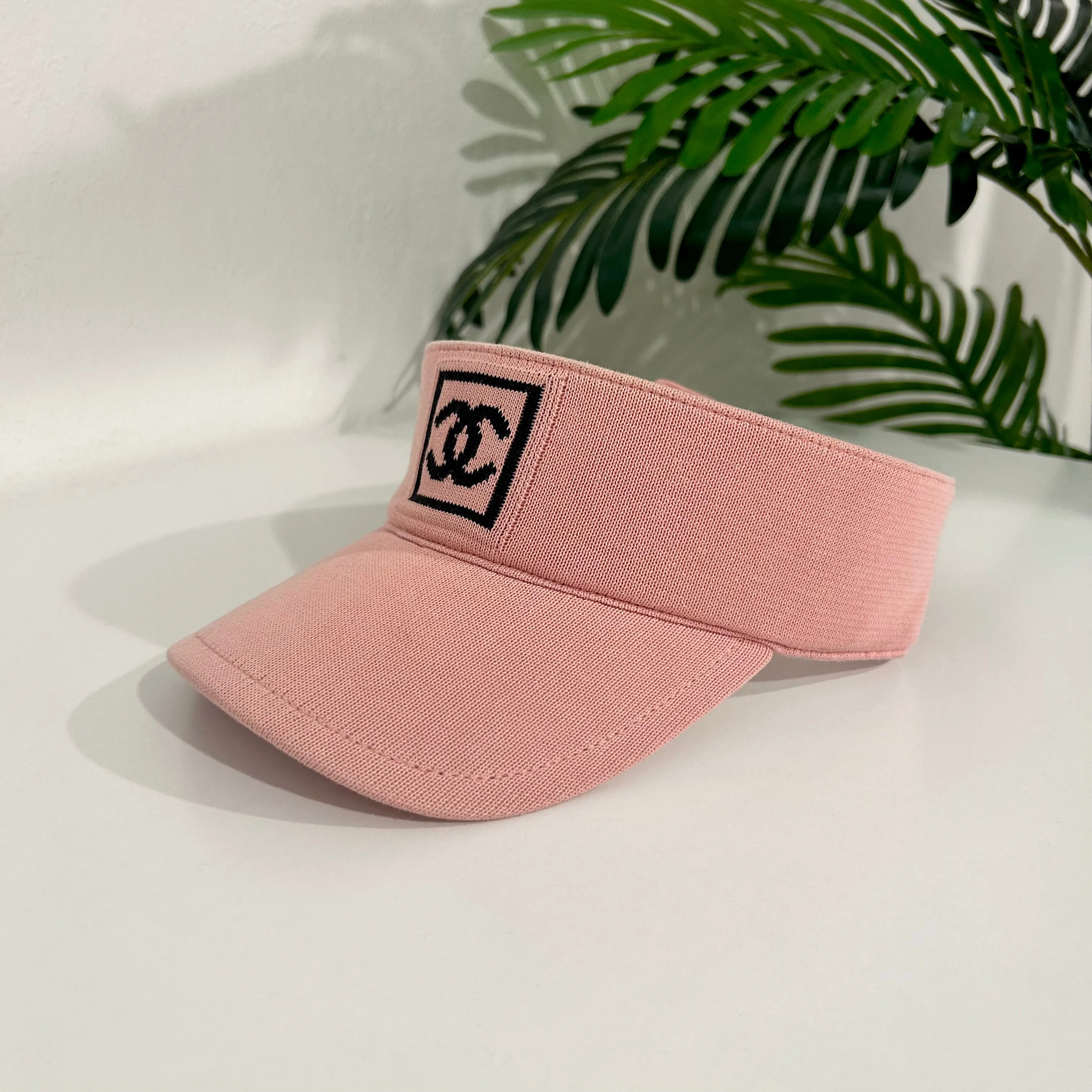Vintage Pink Chanel Visor - Elegant Retro Style Sun Visor