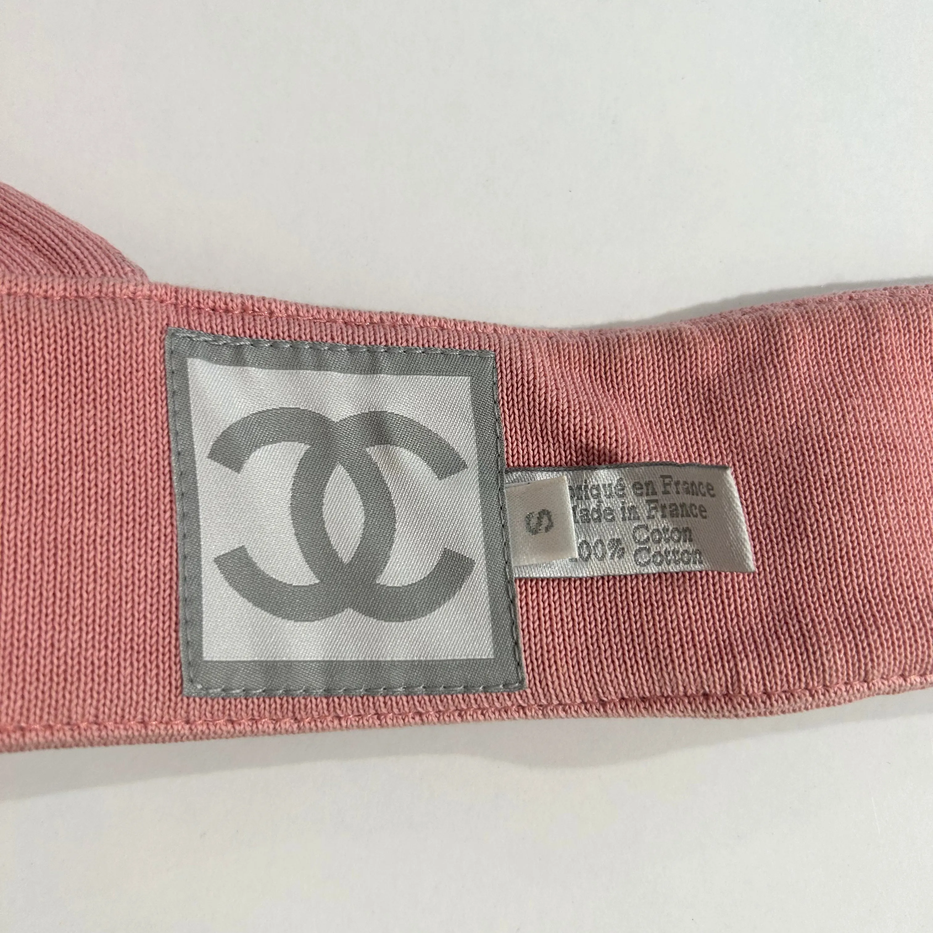 Vintage Pink Chanel Visor - Elegant Retro Style Sun Visor