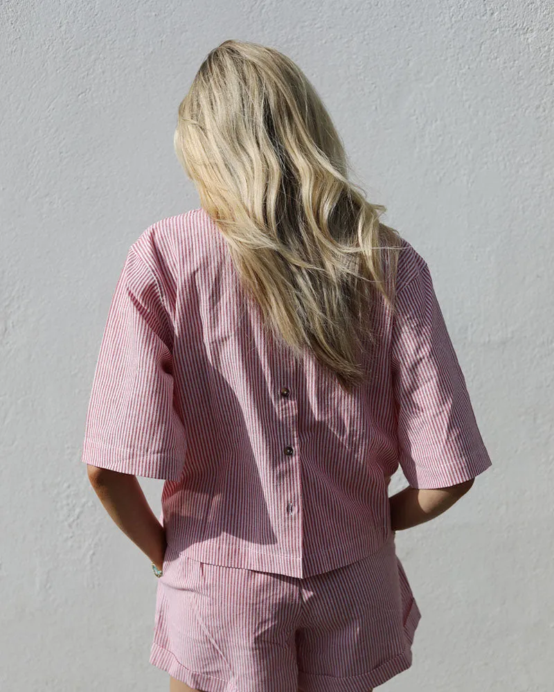 Condesa shirt | Sun-kissed Red Stripe
