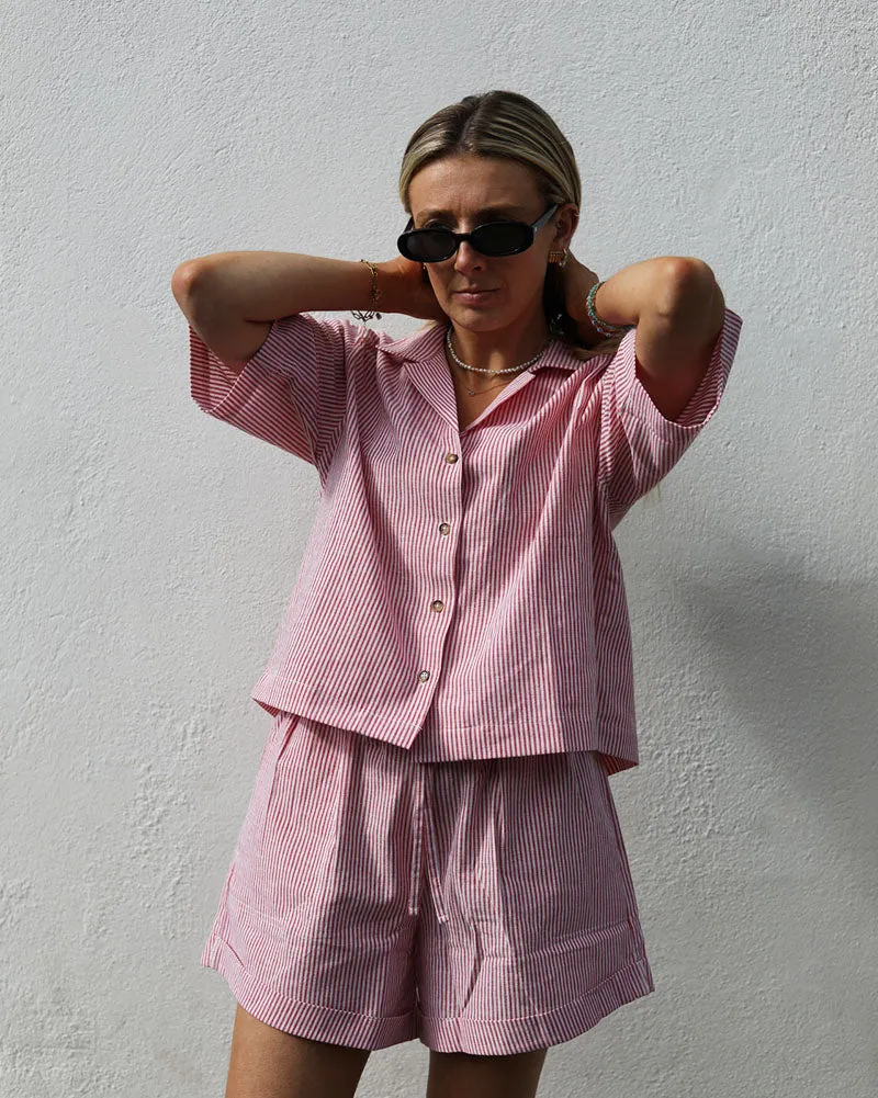 Condesa shirt | Sun-kissed Red Stripe