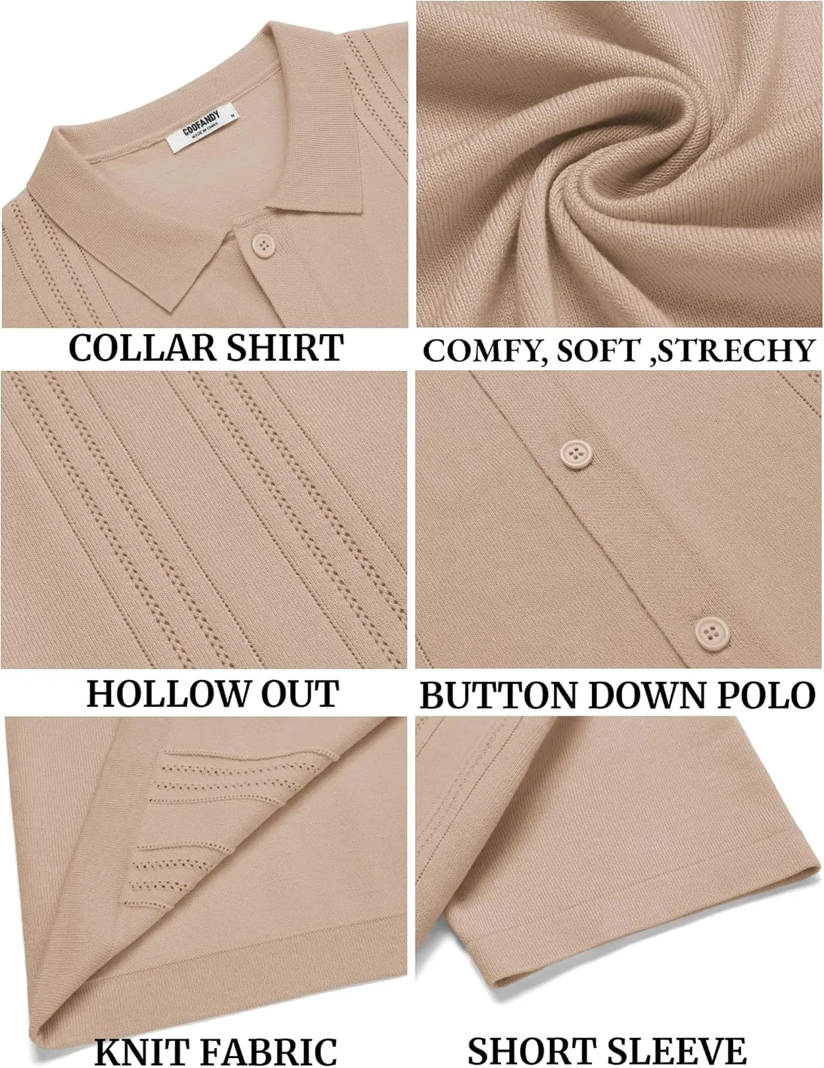 COOFANDY Men Casual Button Down Shirts Short Sleeve Summer Beach Shirt Fashion Camp Tops