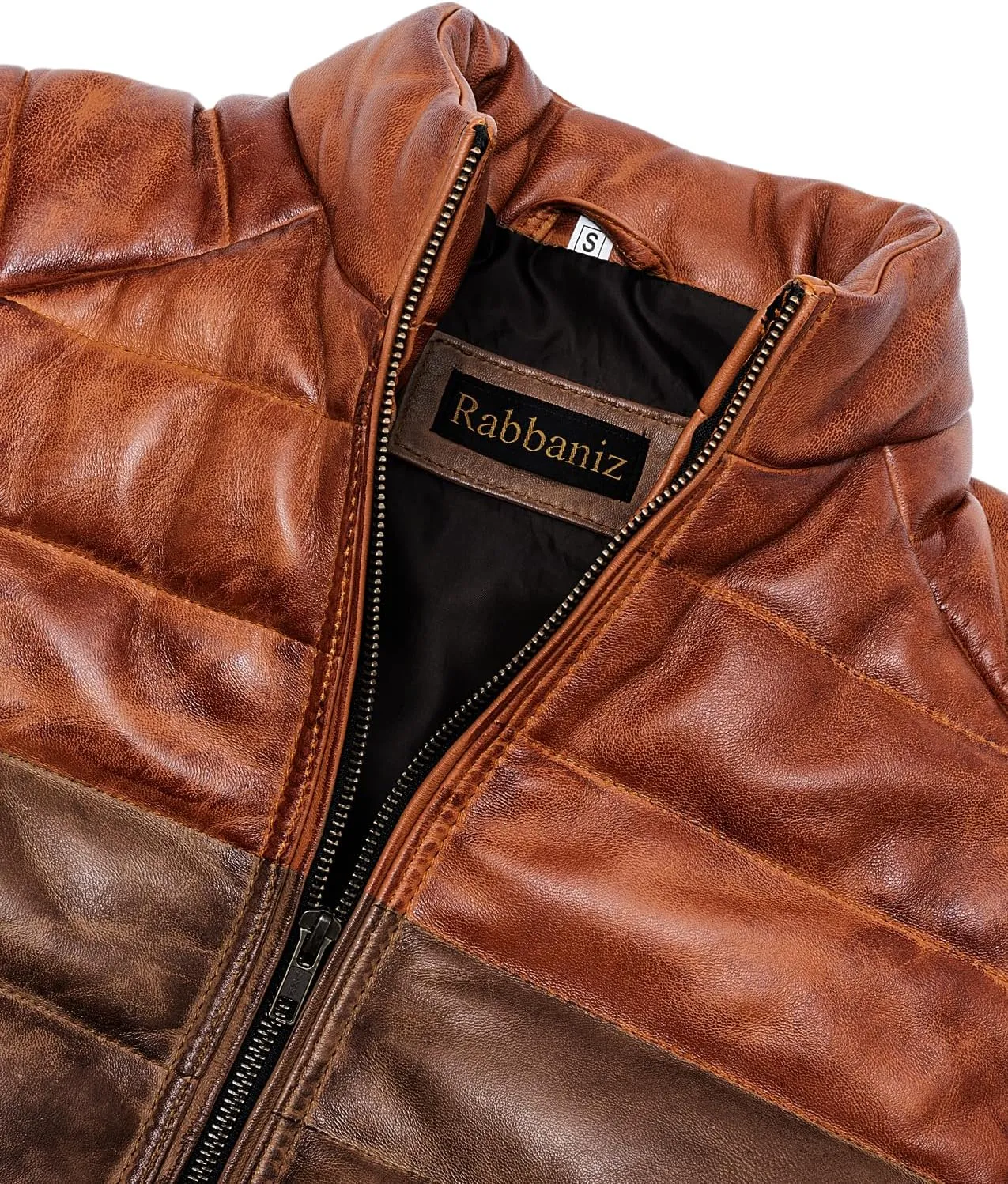 Distressed Quilted Puffer Down Leather Vest Men | Lightweight Distressed Brown vest | Leather Down Puffer Vest