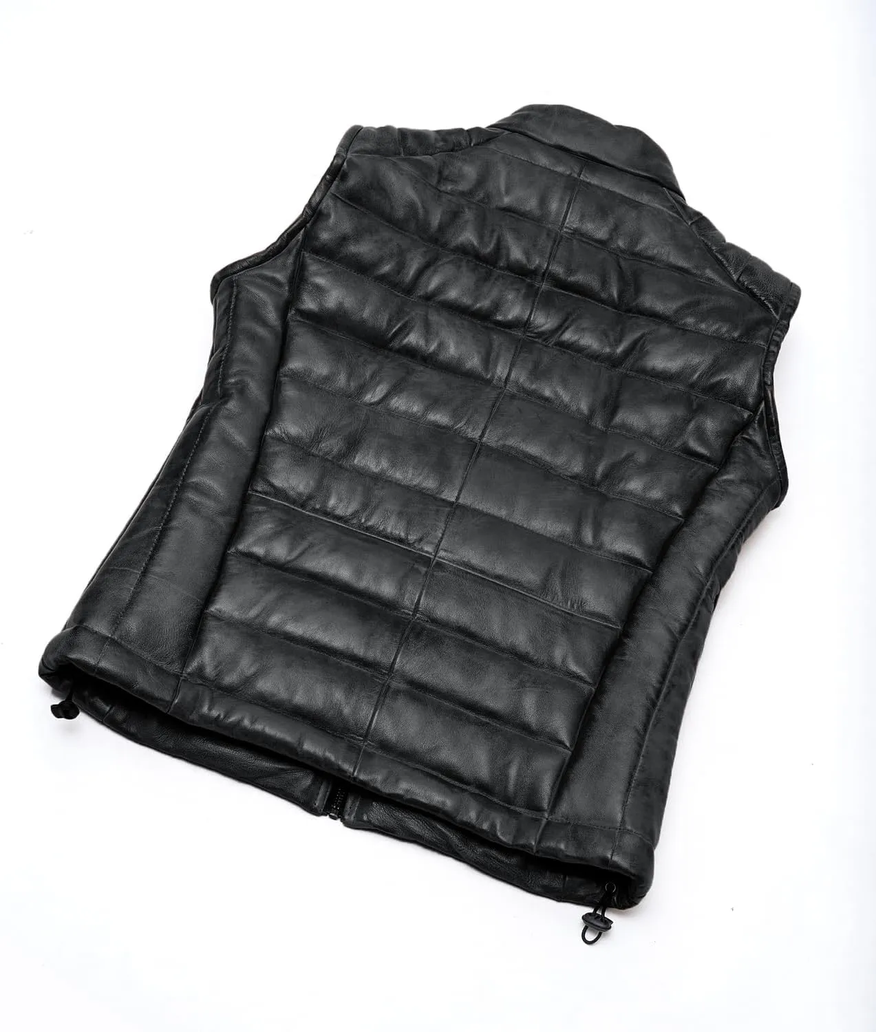 Distressed Quilted Puffer Down Leather Vest Men | Lightweight Distressed Brown vest | Leather Down Puffer Vest