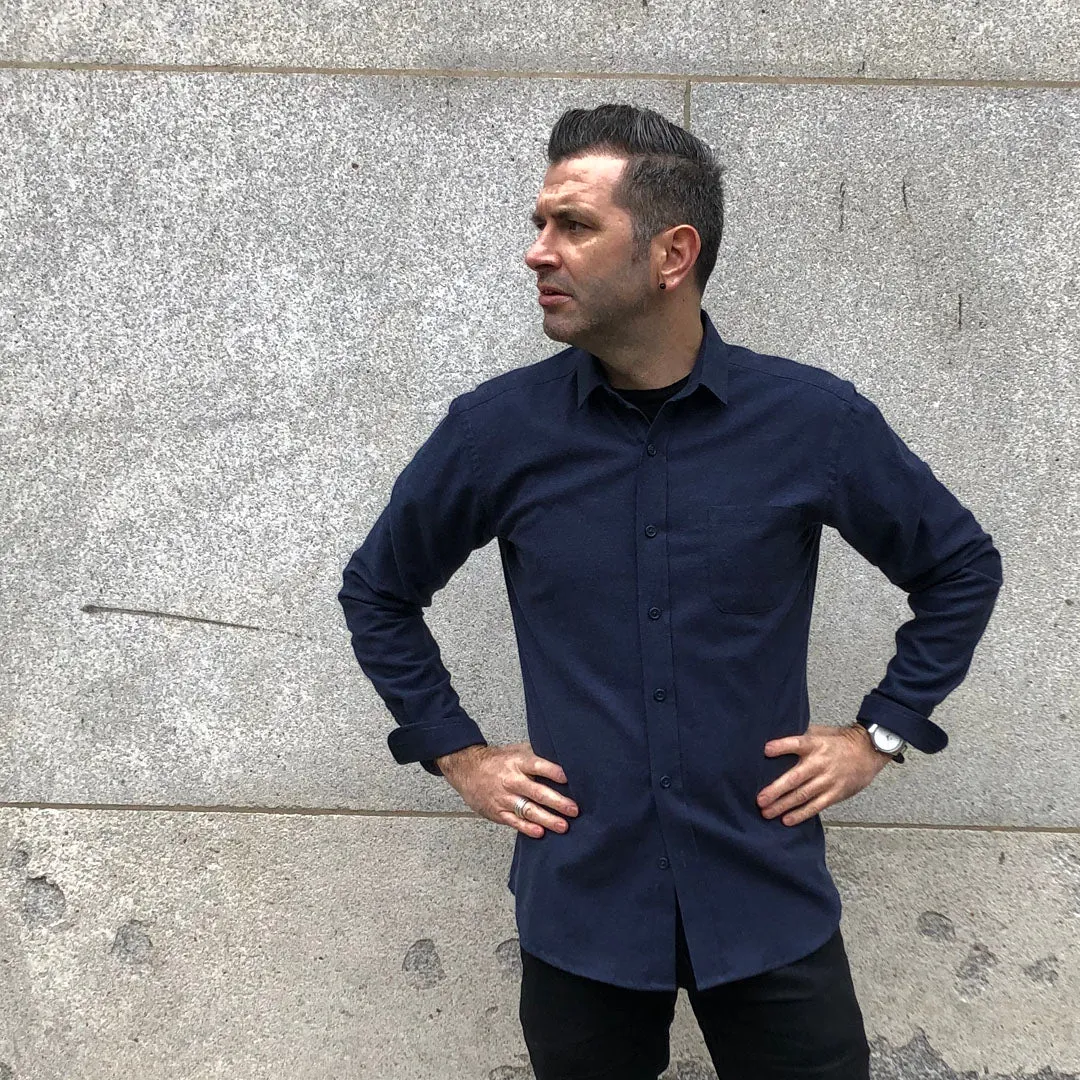 DYLAN-  NAVY FLANNEL SHIRT