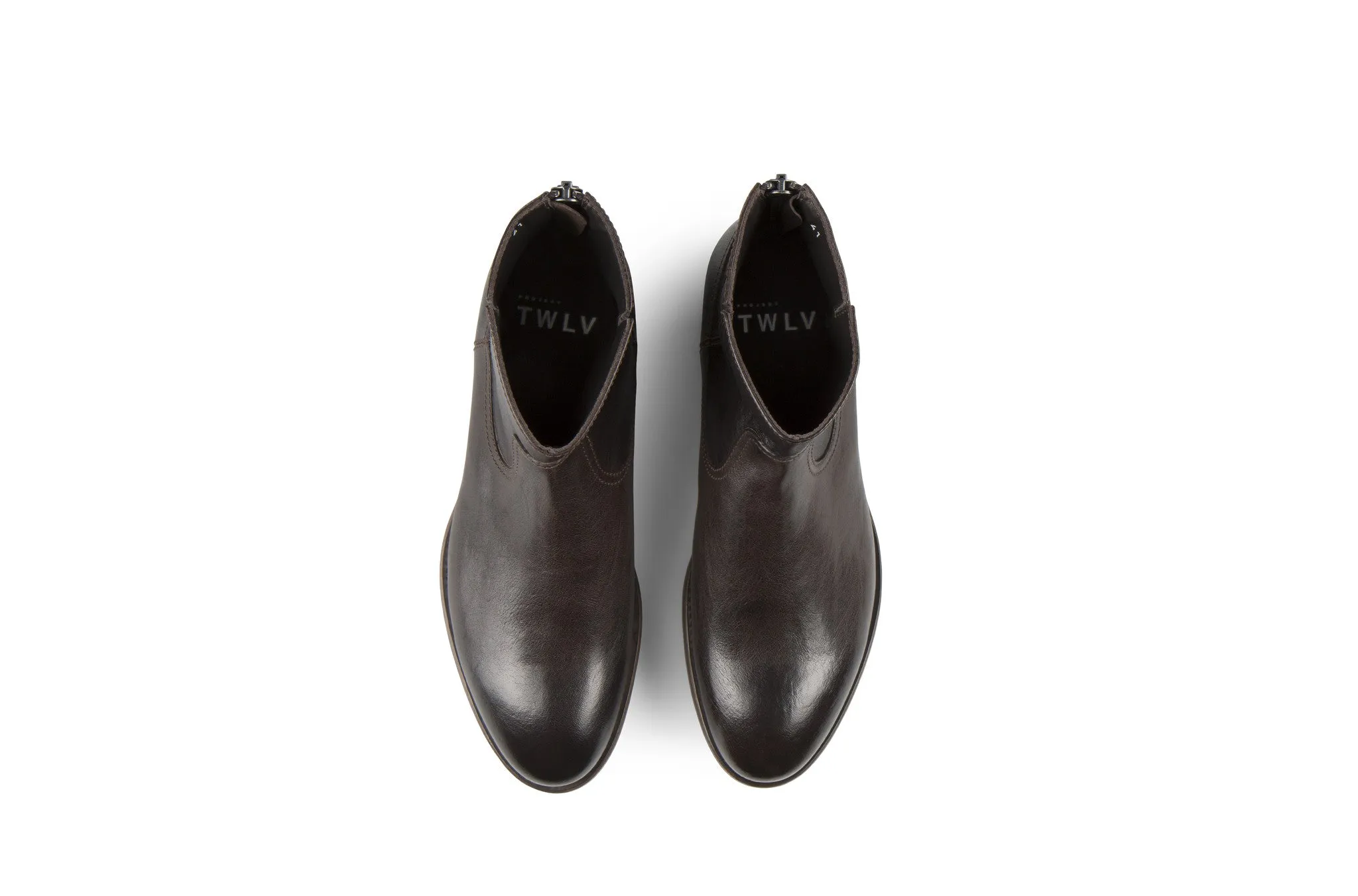 Flame Dark Brown Kangaroo Leather Zipper Boots