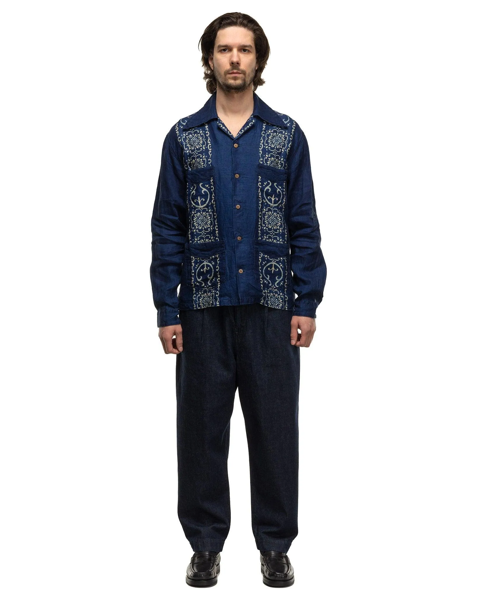French Cloth Linen HAVANANAJA WRANGLE Collar CUBA Shirt L/S Ecru