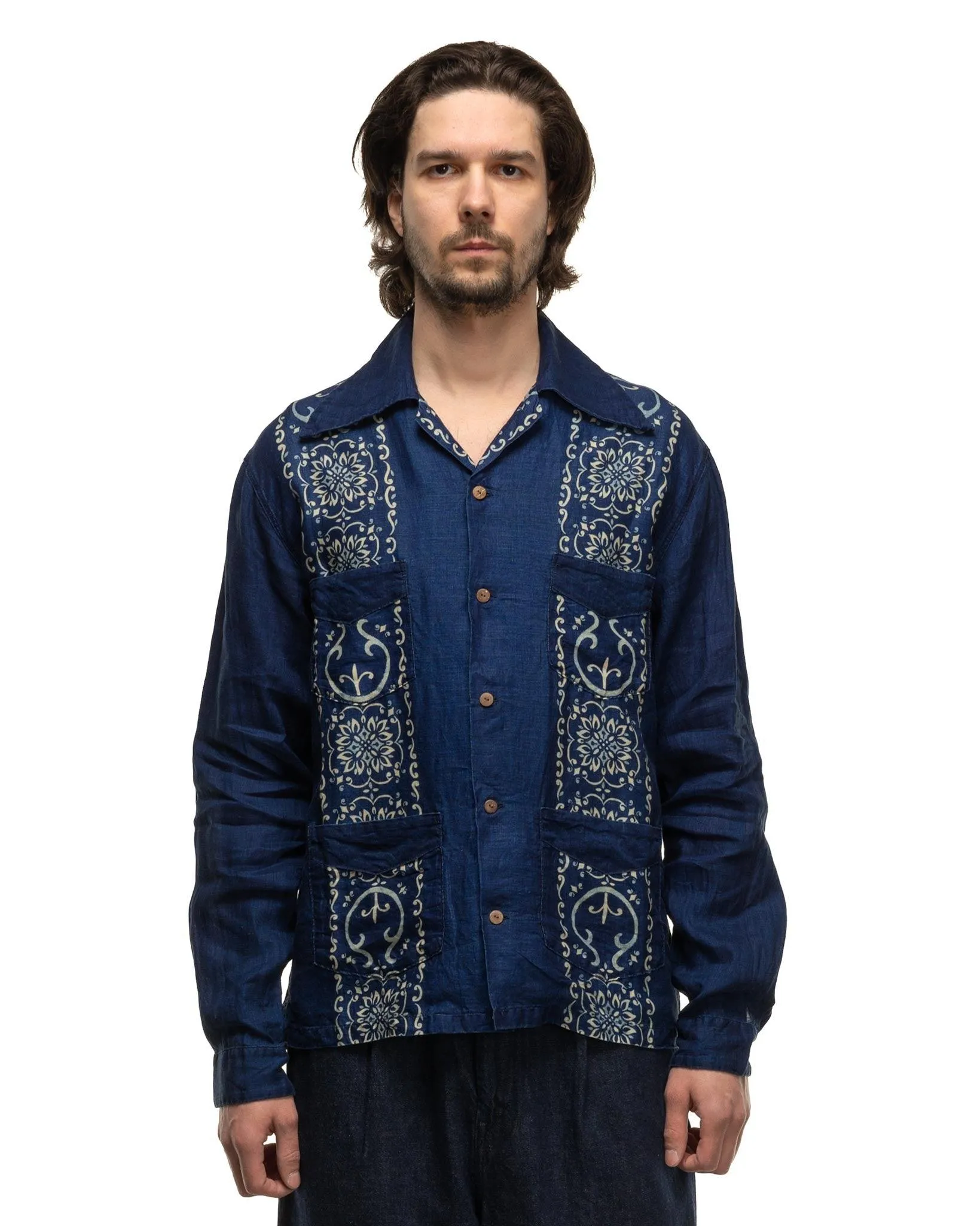 French Cloth Linen HAVANANAJA WRANGLE Collar CUBA Shirt L/S Ecru