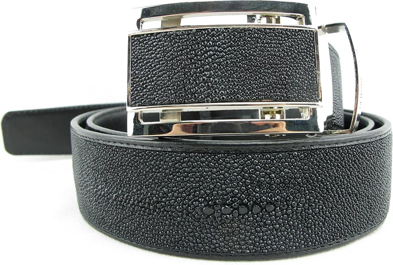 Genuine Stingray Shagreen Skin Leather 1 Diamond Men's Belt 46" Black
