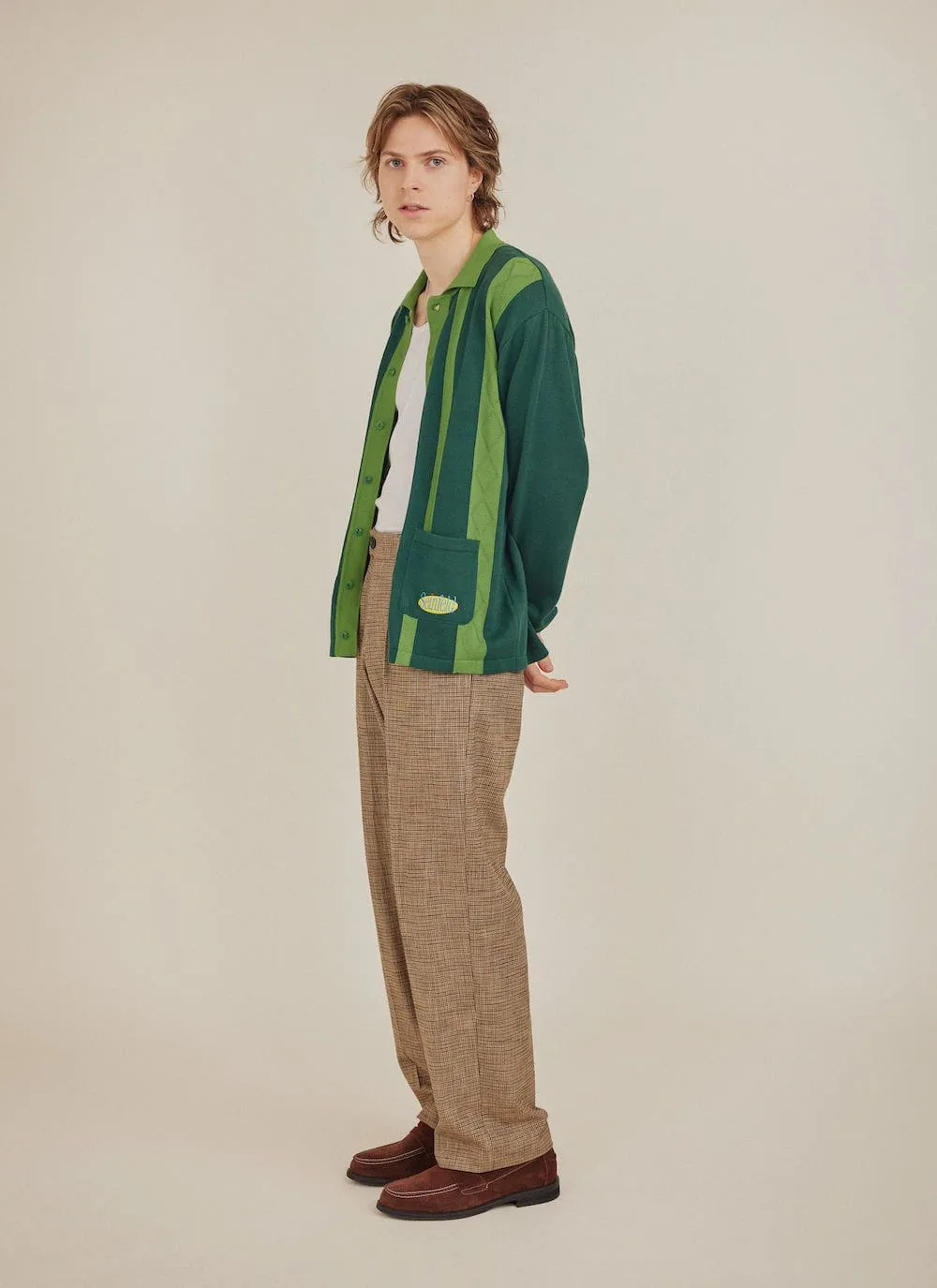 Giddy Up Button Through Knitted Shirt | Seinfeld x Percival | Green