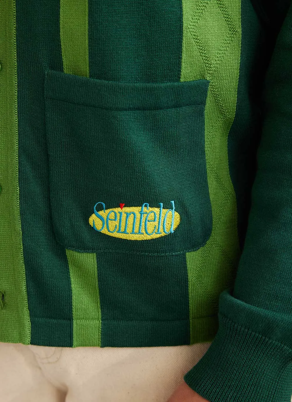 Giddy Up Button Through Knitted Shirt | Seinfeld x Percival | Green