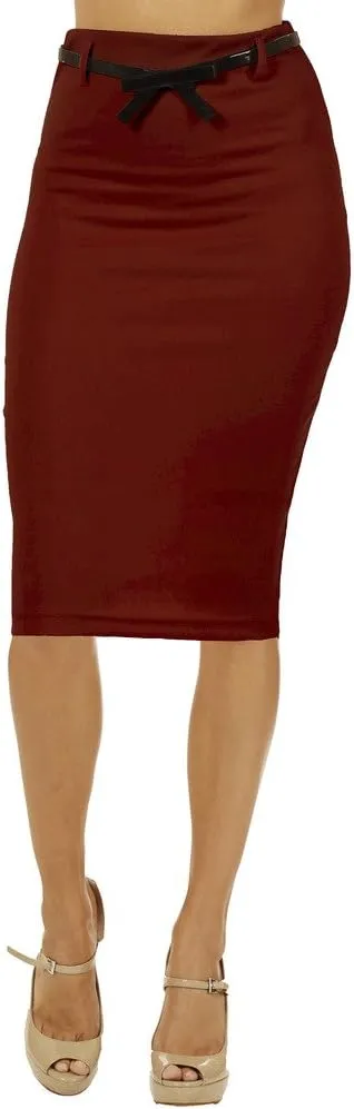 Junior High Waist Below Knee Pencil Skirt Skinny Fit