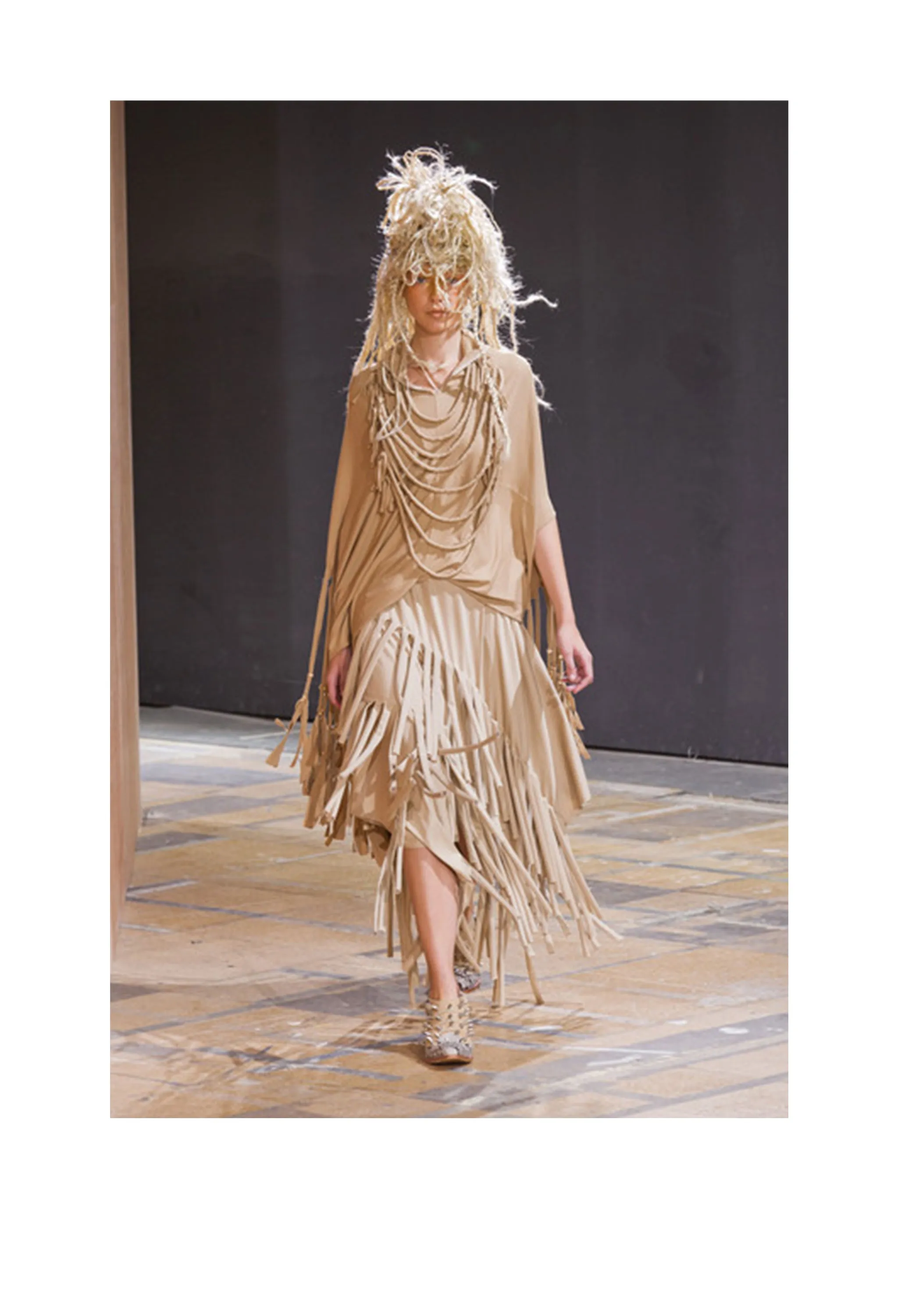 JUNYA WATANABE BLACK BRAIDED & FRINGE TOP 2014