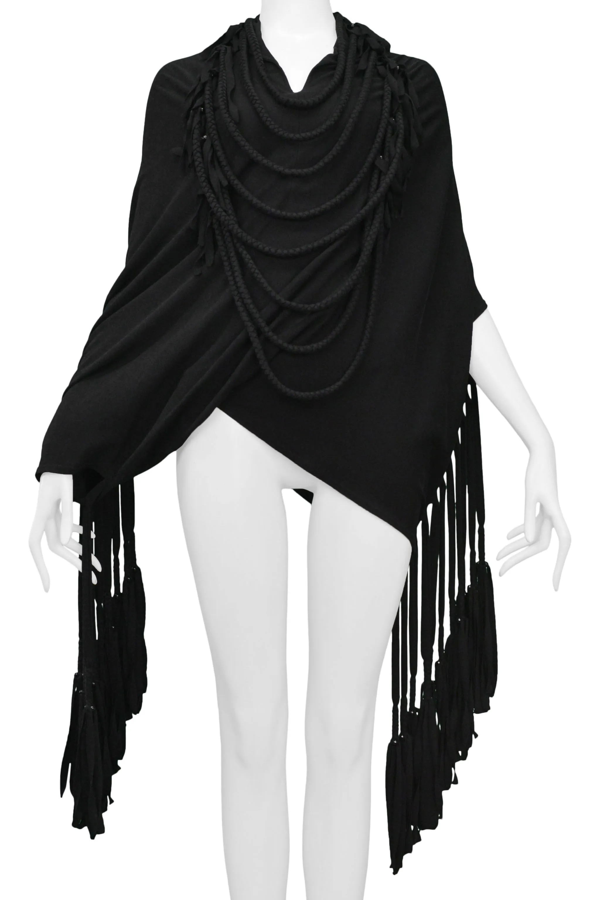 JUNYA WATANABE BLACK BRAIDED & FRINGE TOP 2014