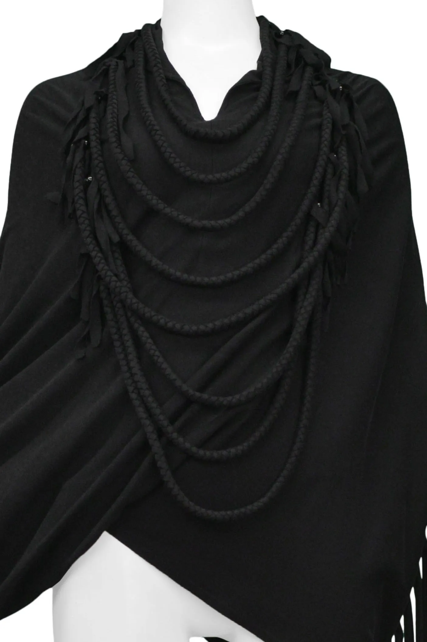 JUNYA WATANABE BLACK BRAIDED & FRINGE TOP 2014