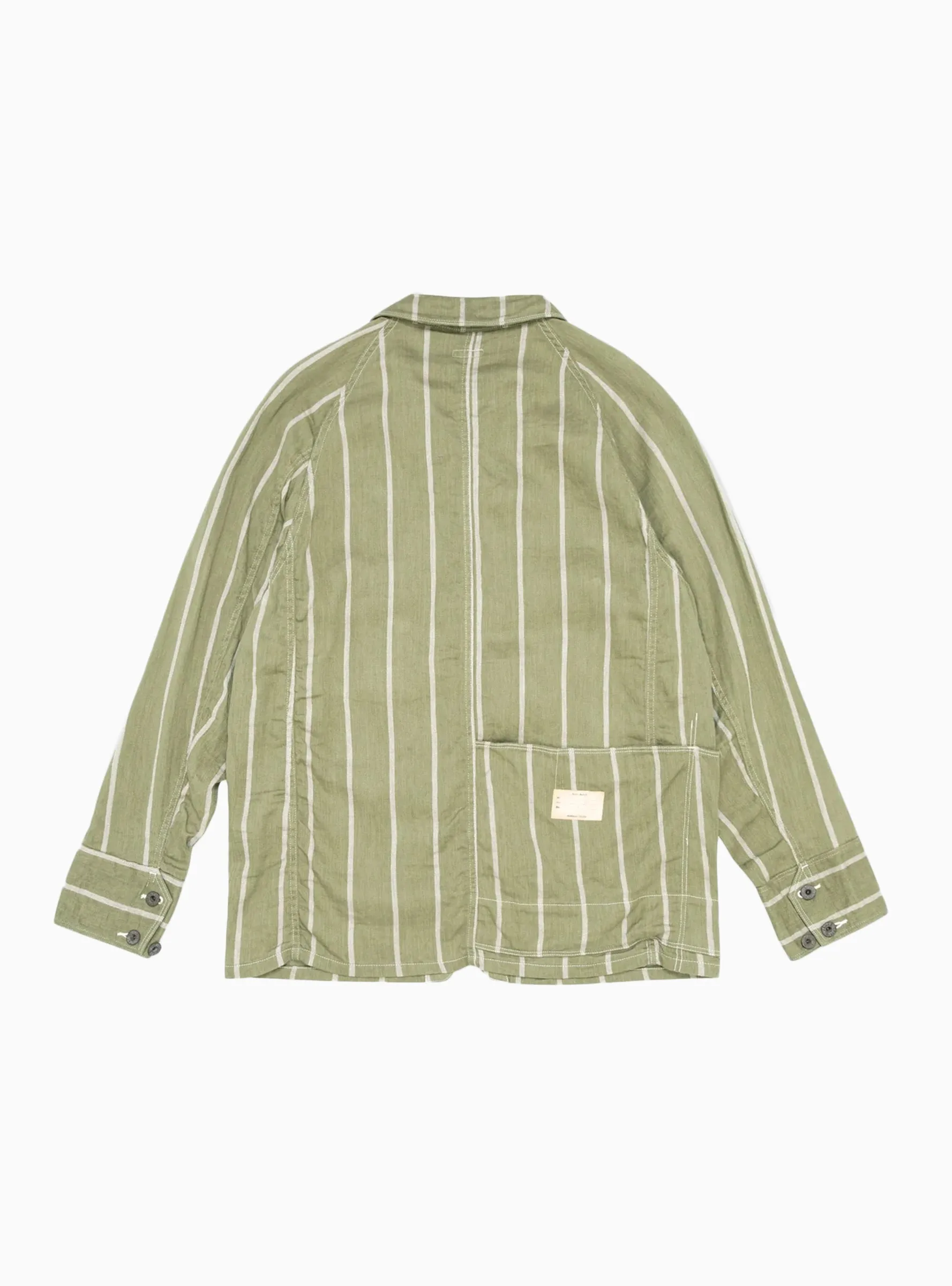 Linen Phillies Stripe Cactus Coverall Jacket Khaki