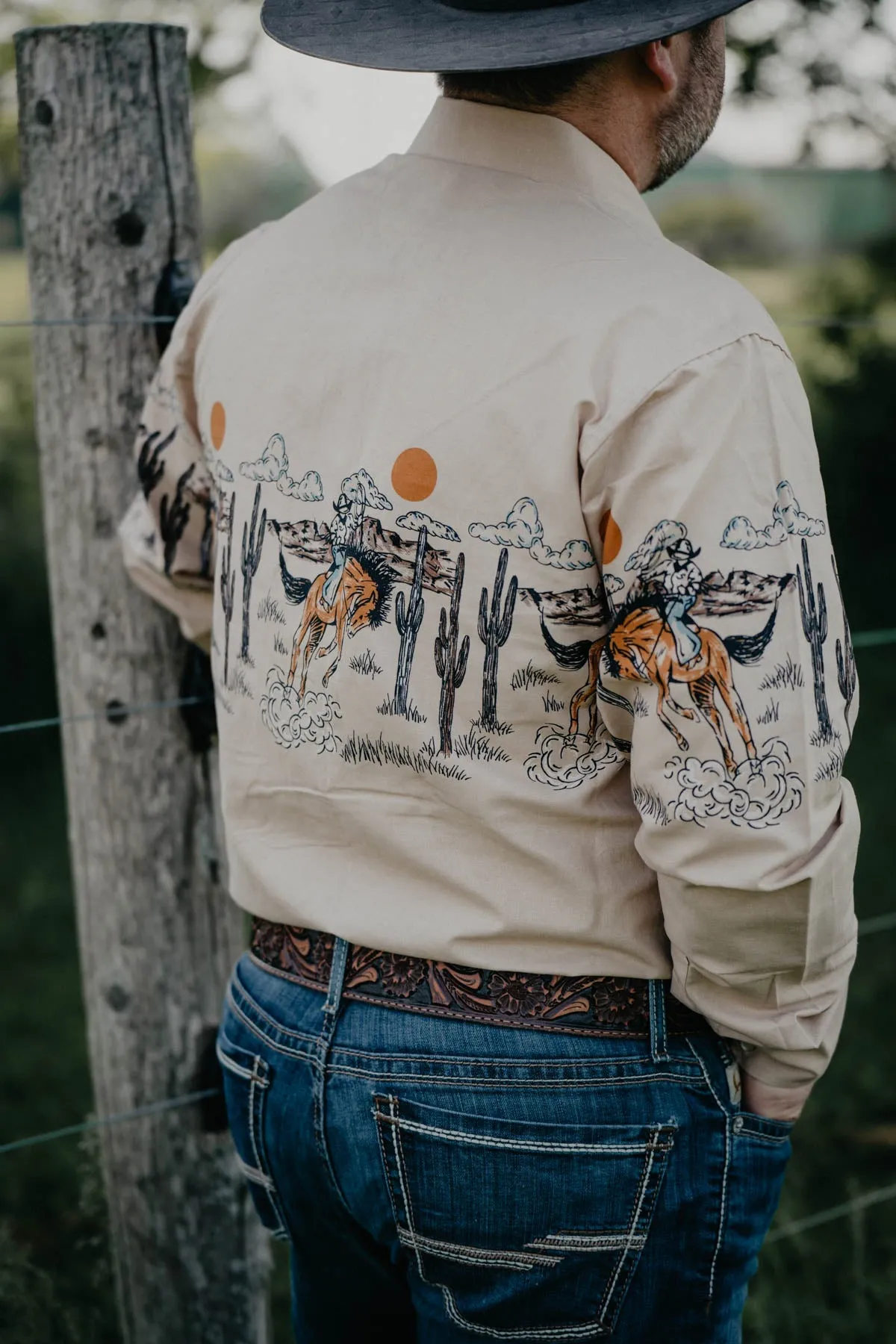 Men's Vintage Bronc Border Panhandle Pearl Snap (XS-XL)
