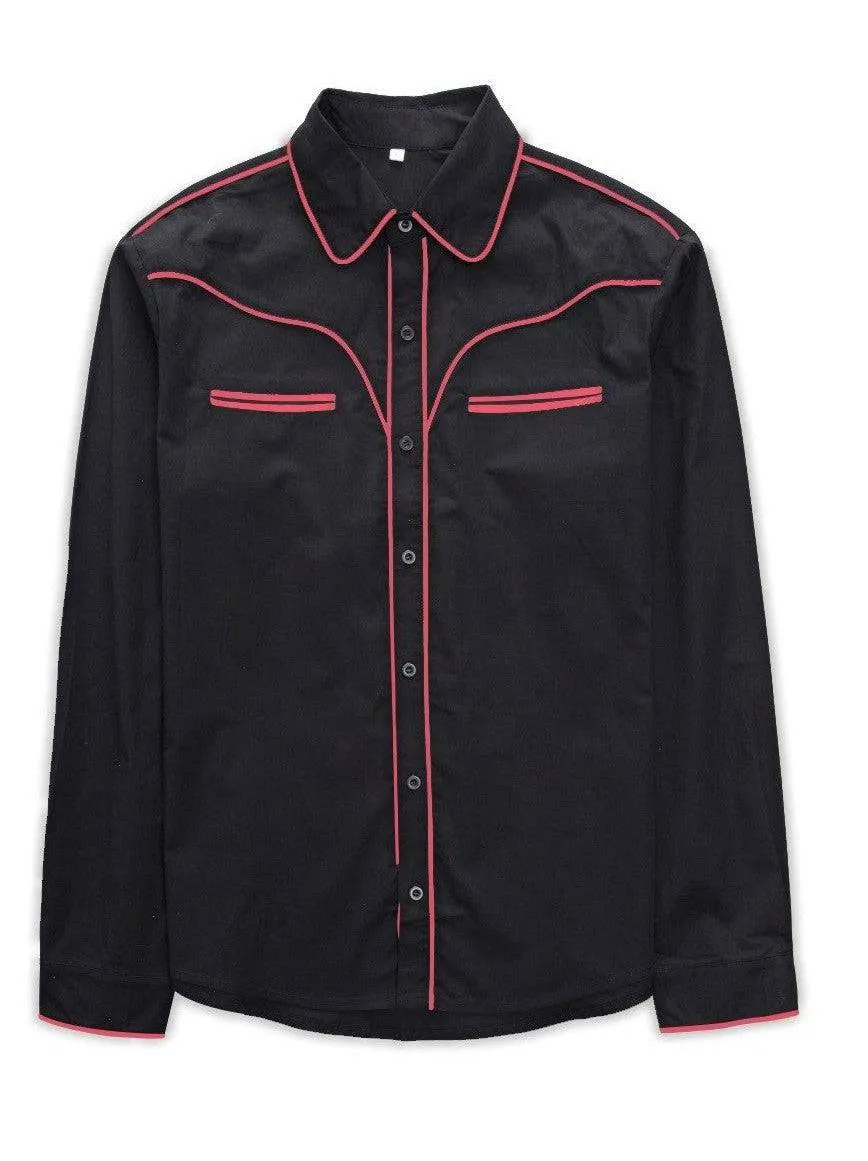 Men's Vintage Style Western Shirt RED