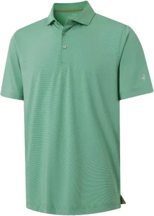 MICHEL ROUEN Golf Shirts for Men Short Sleeve Lightweight Quick Dry Pin Striped Casual Collared Polo Shirts