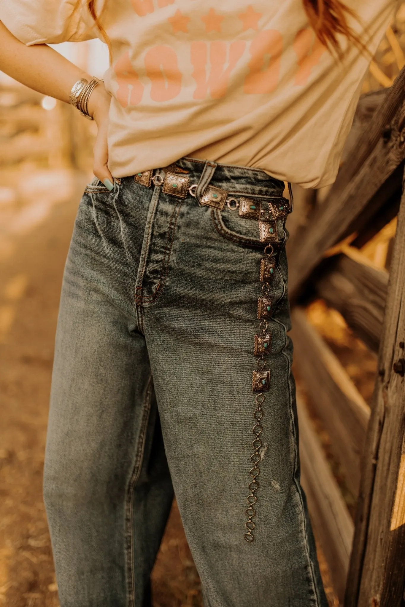 Mini Turquoise Square Belt