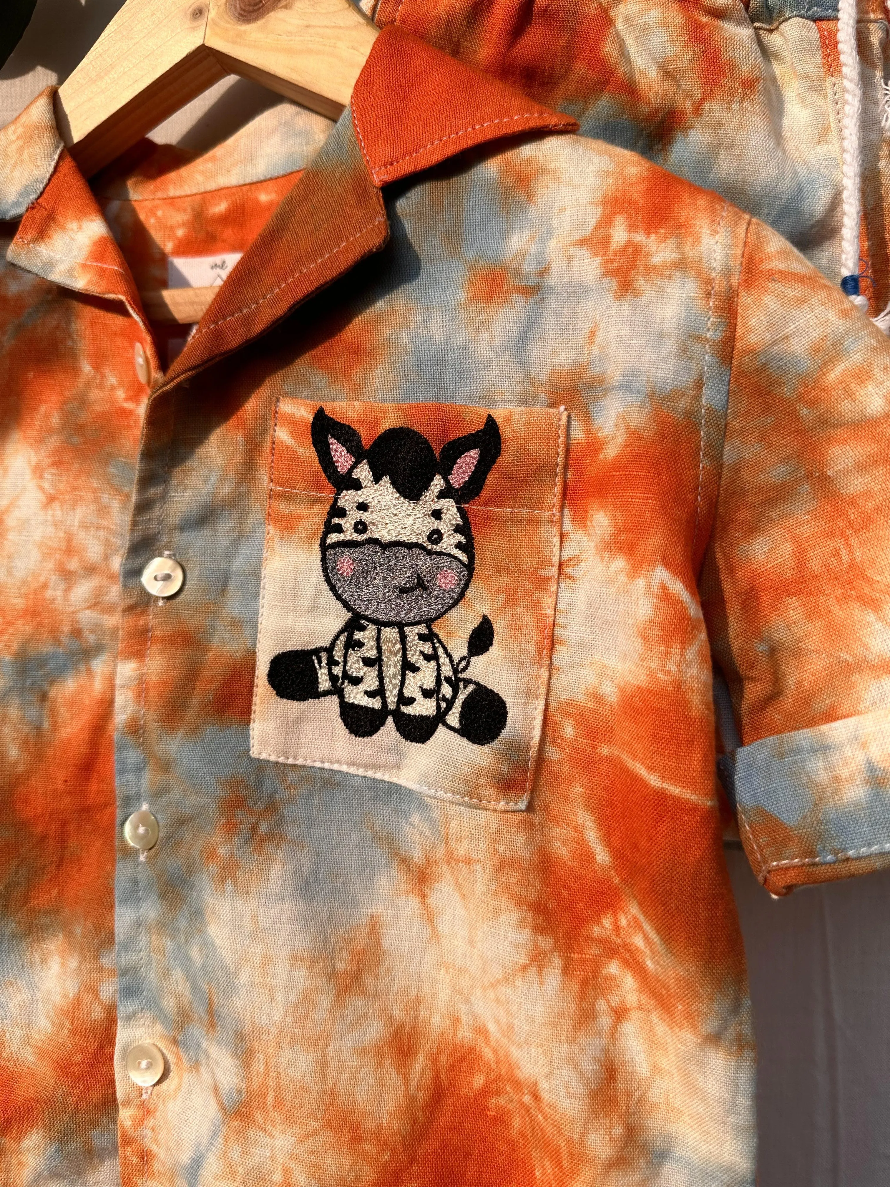 ORANGE BLUE TIE DYE CO-RD SET - SET OF 2