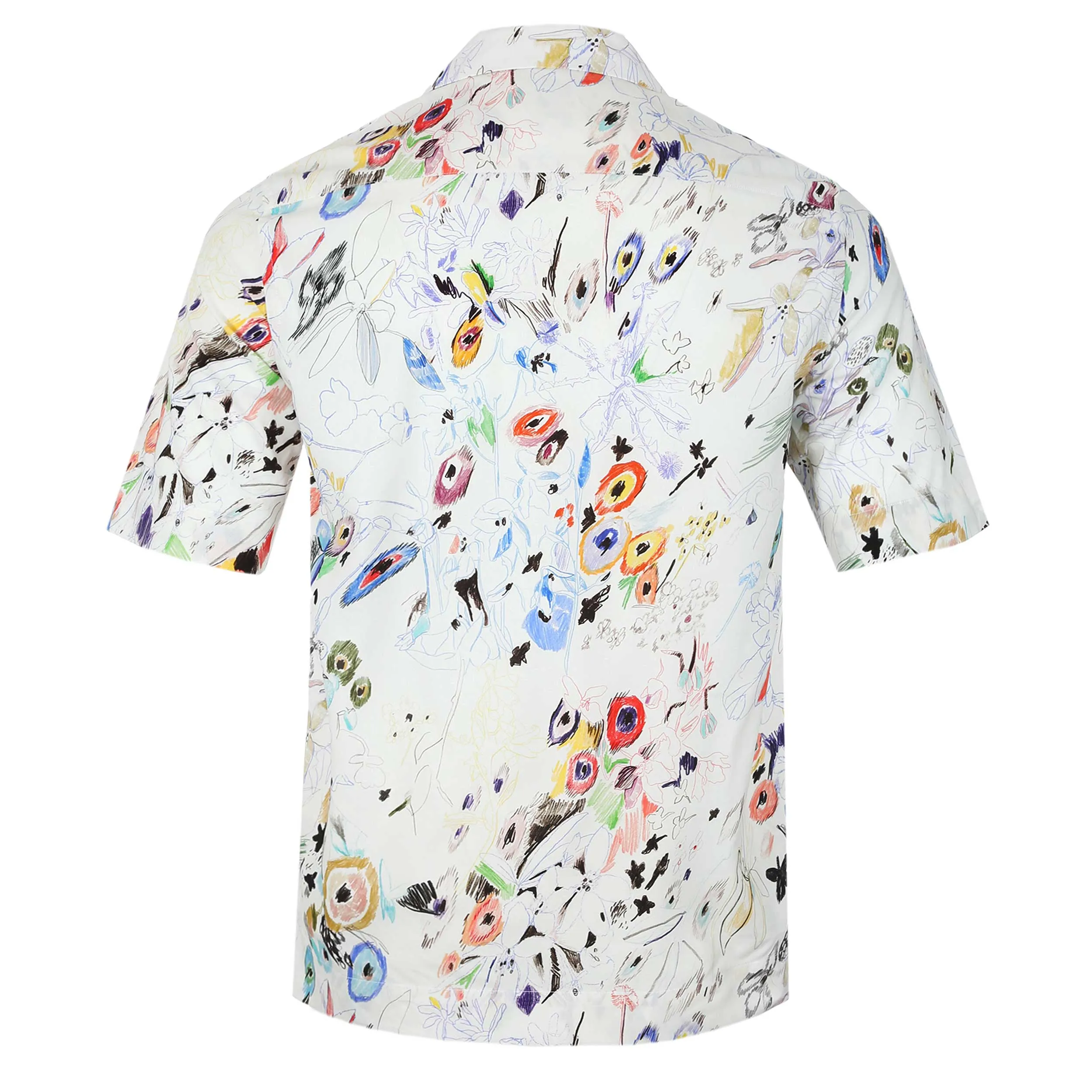 Paul Smith Floral Sketch Reg Fit SS Shirt in White