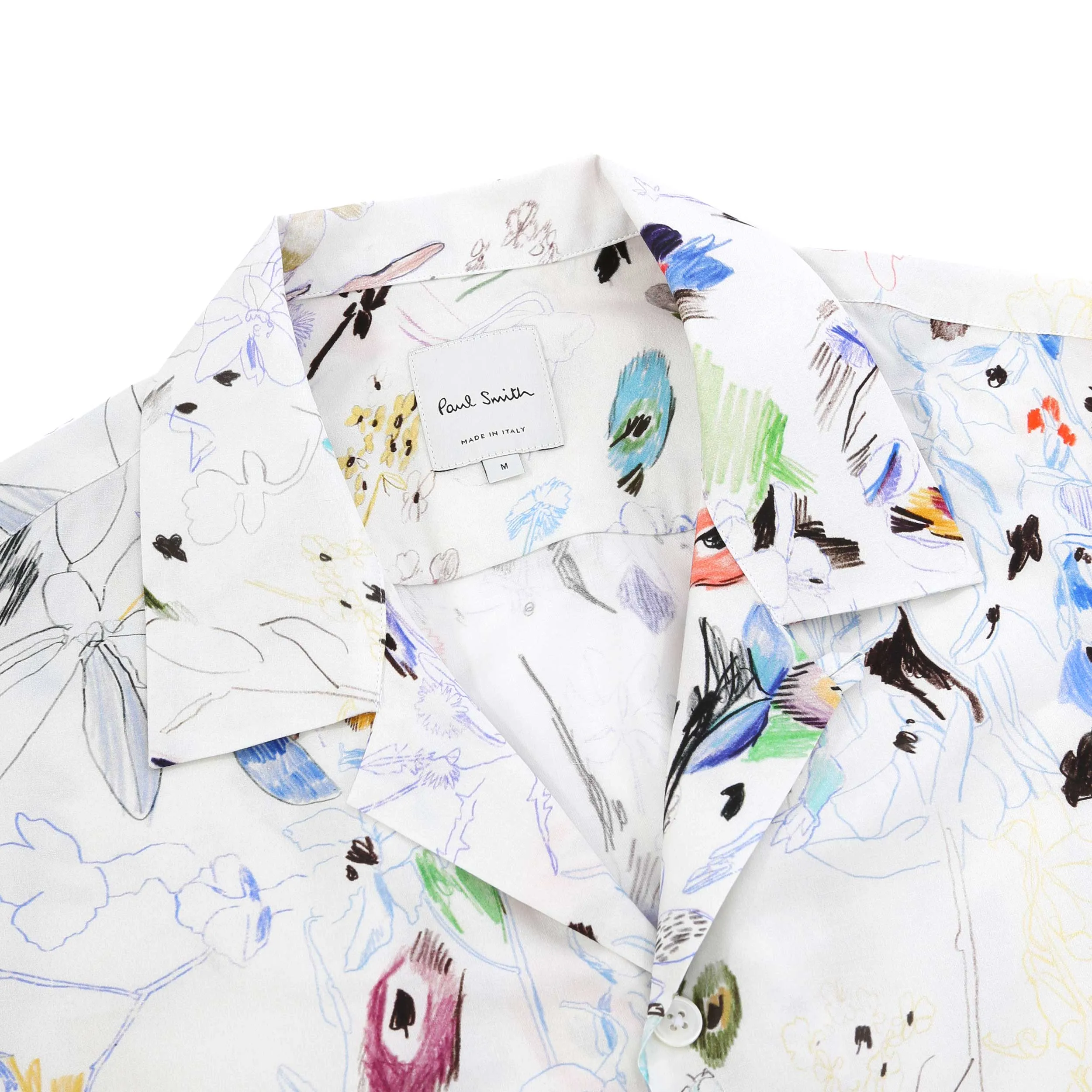 Paul Smith Floral Sketch Reg Fit SS Shirt in White