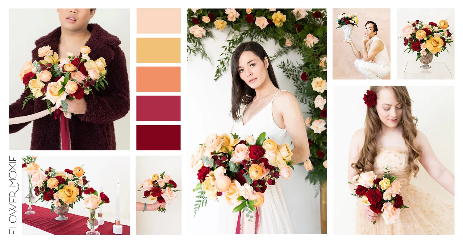 Peach and Burgundy - Medium Package