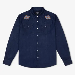 Simple | Western Long Sleeve Shirt | Raw Blue