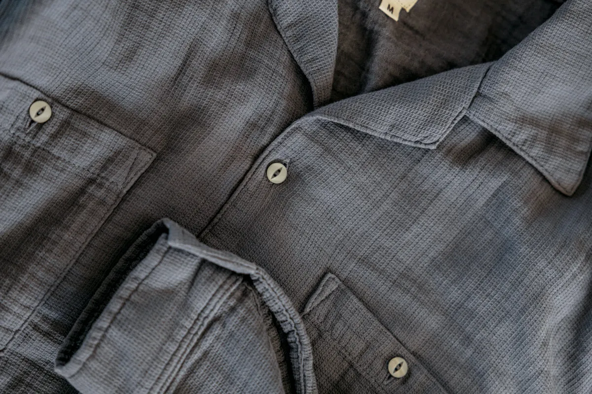 The Camp Waffle Double Gauze Shirt  - Charcoal