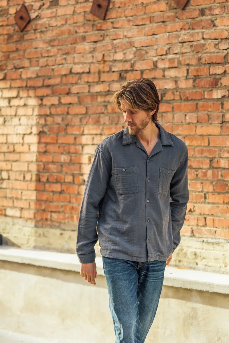 The Camp Waffle Double Gauze Shirt  - Charcoal