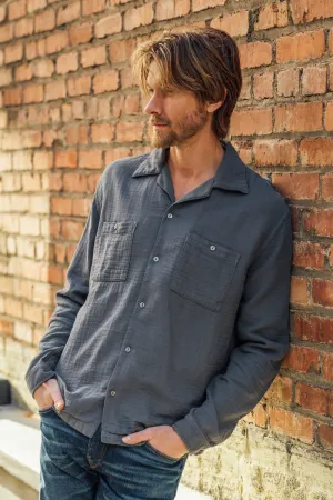 The Camp Waffle Double Gauze Shirt  - Charcoal