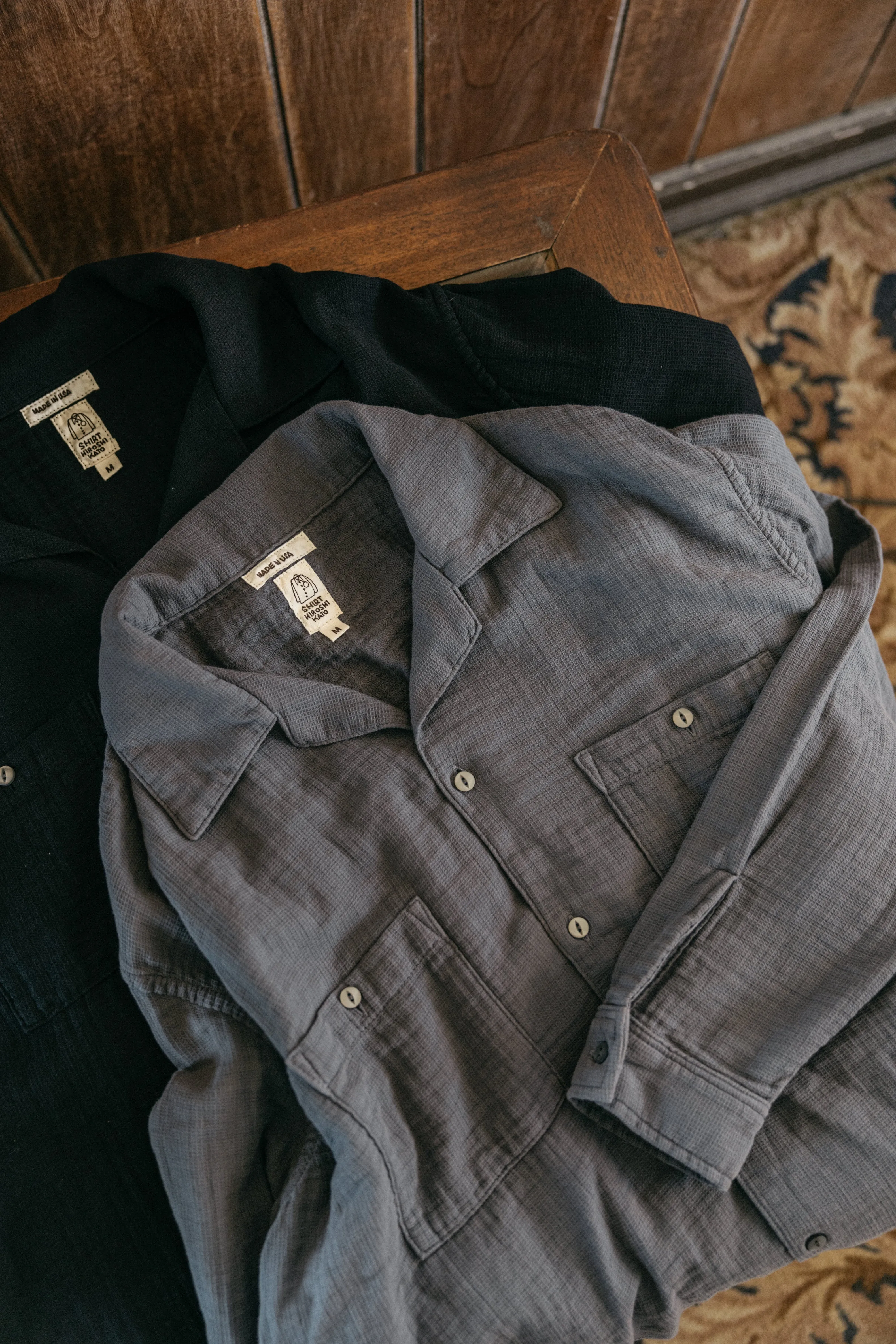 The Camp Waffle Double Gauze Shirt  - Charcoal