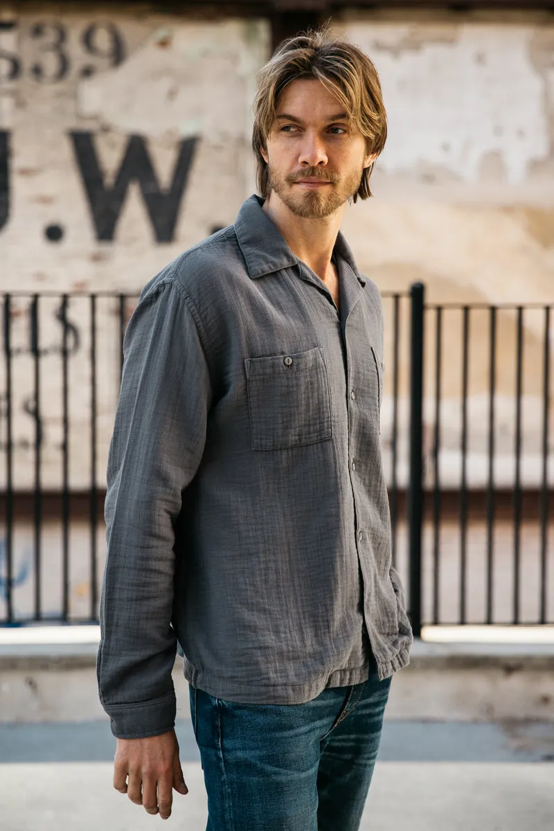 The Camp Waffle Double Gauze Shirt  - Charcoal