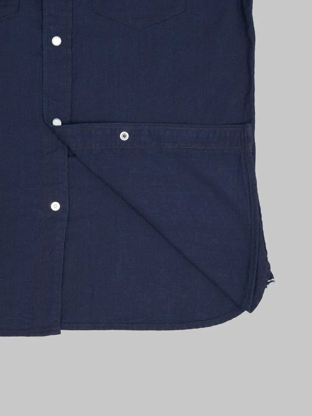 The Flat Head Indigo Dobby Western Shirt