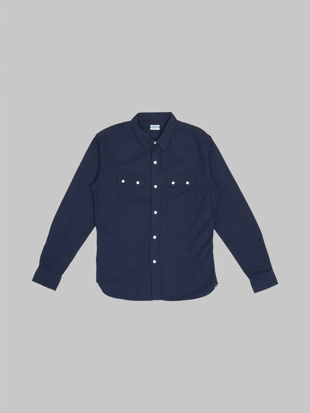 The Flat Head Indigo Dobby Western Shirt