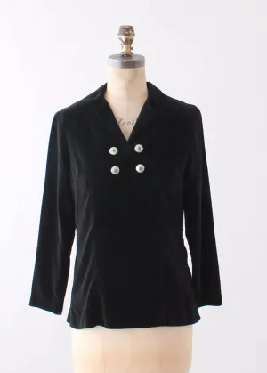 Vintage 1950s Velvet Western Style Top